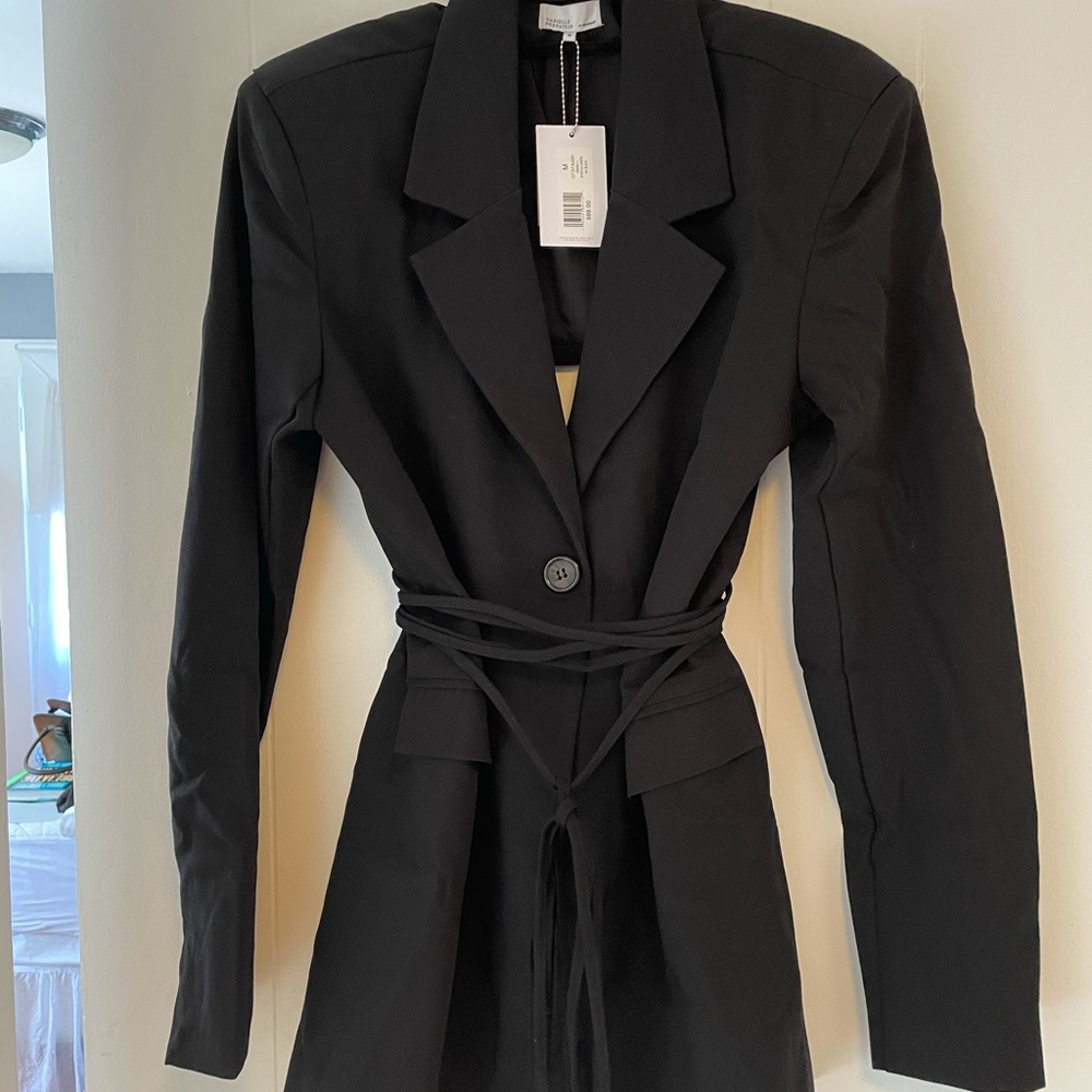 Danielle Bernstein Cut Out Stretch Crepe Blazer